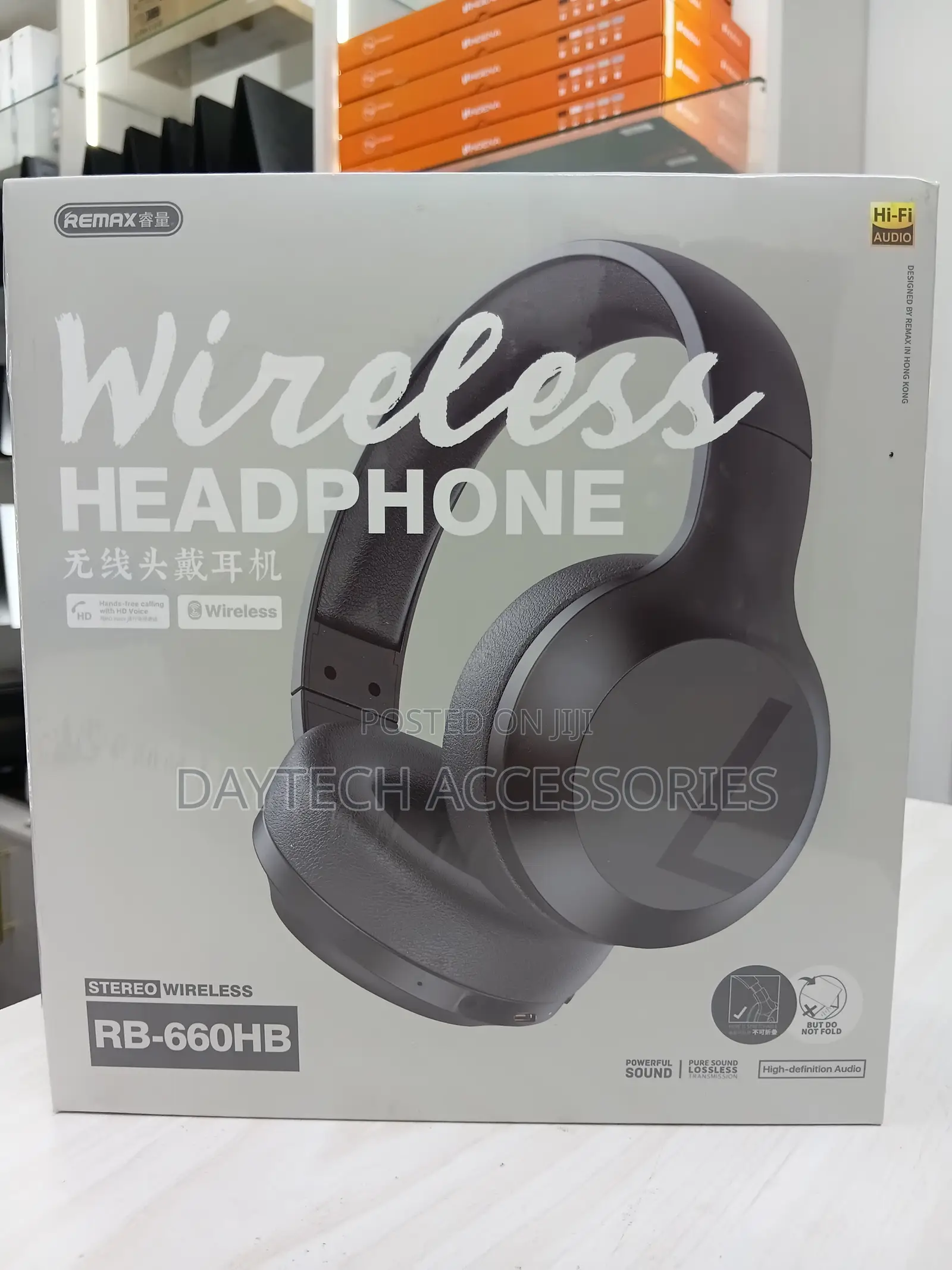 Remax RB-660HB Wireless Bluetooth Stereo Headphones - Black