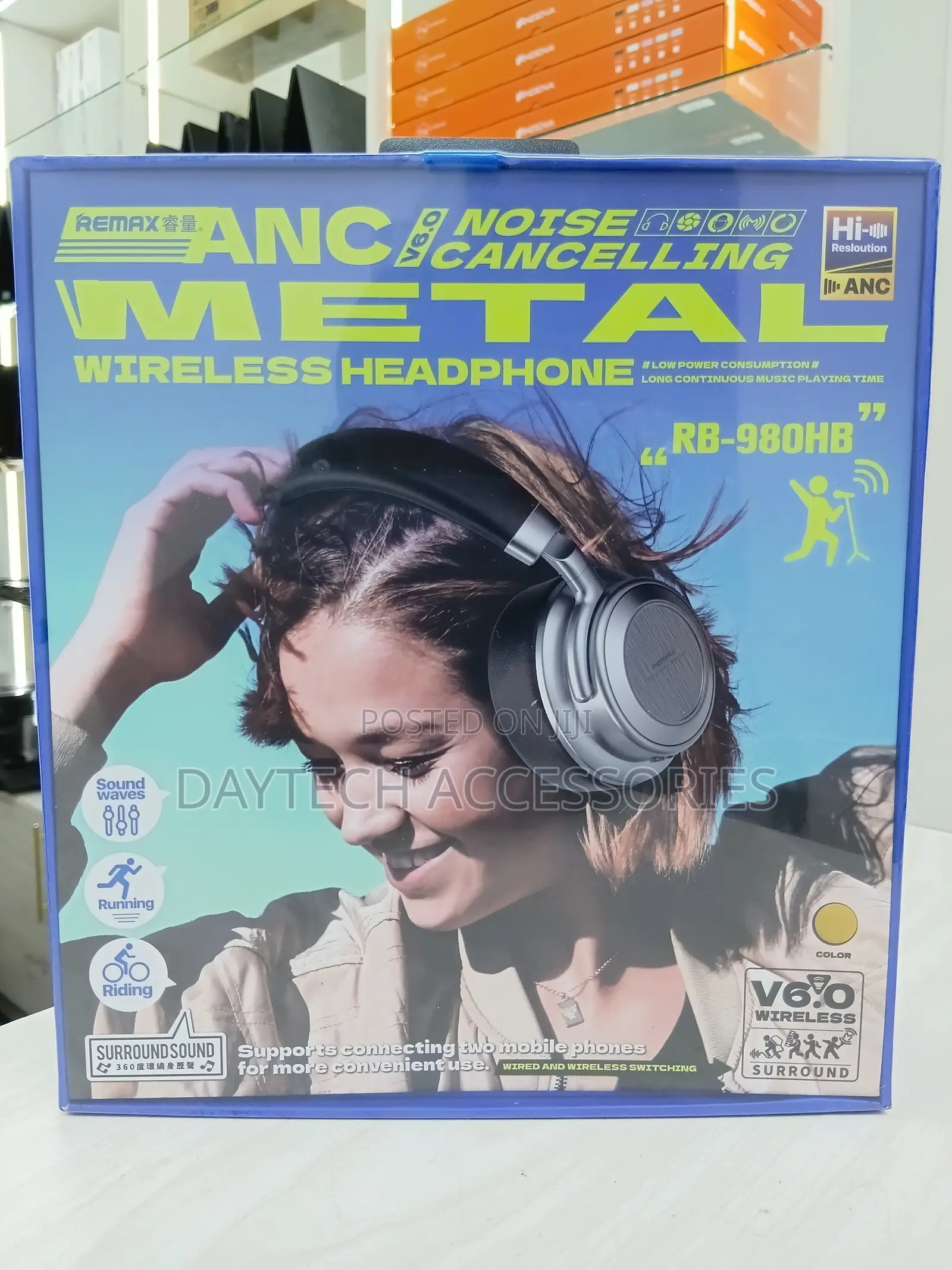 The Remax RB-980HB ANC Metal Wireless Headphone.