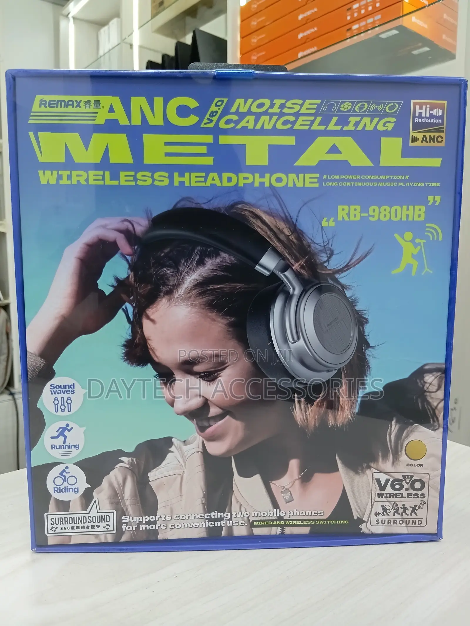 The Remax RB-980HB ANC Metal Wireless Headphone.