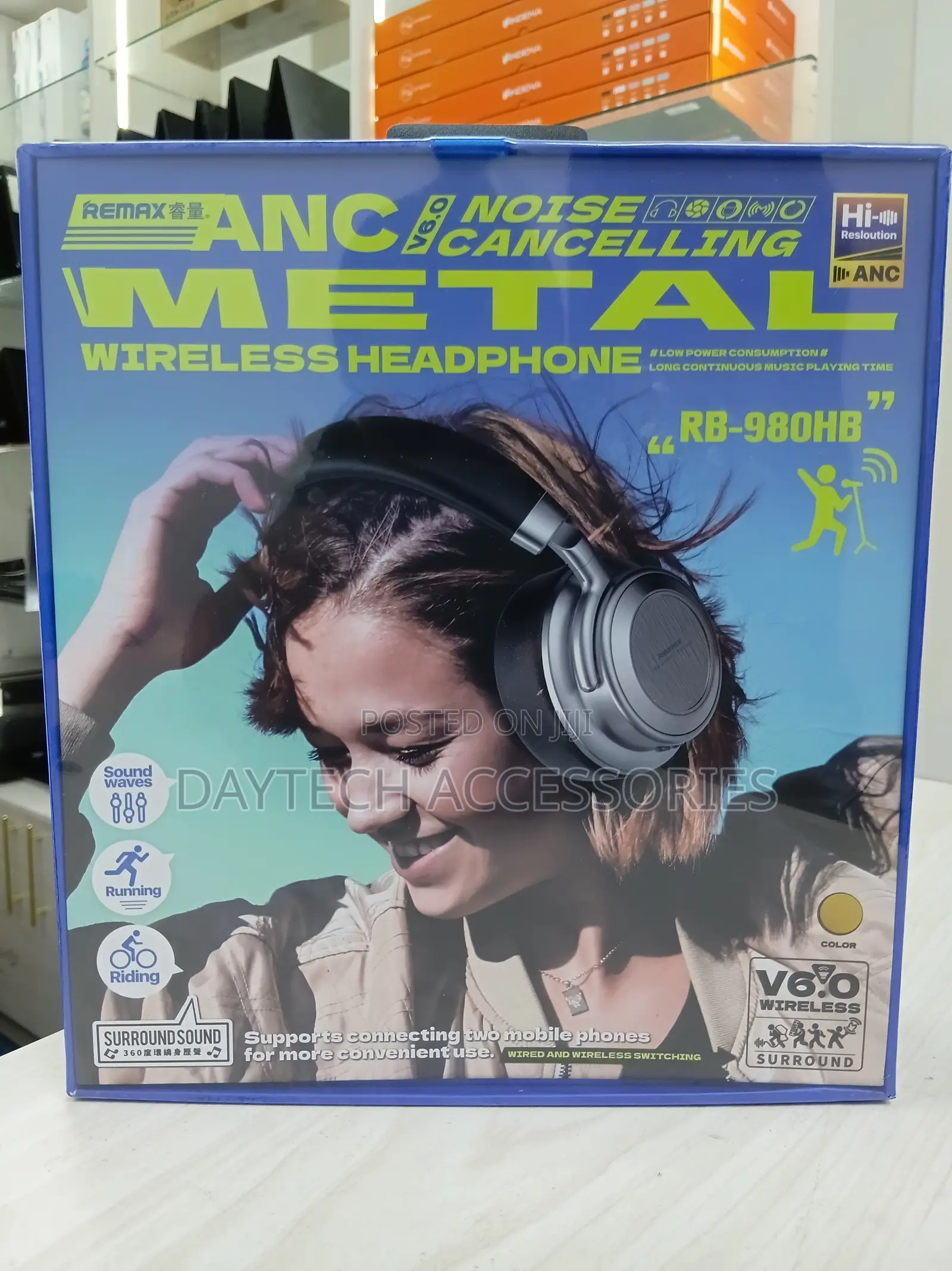 The Remax RB-980HB ANC Metal Wireless Headphone.