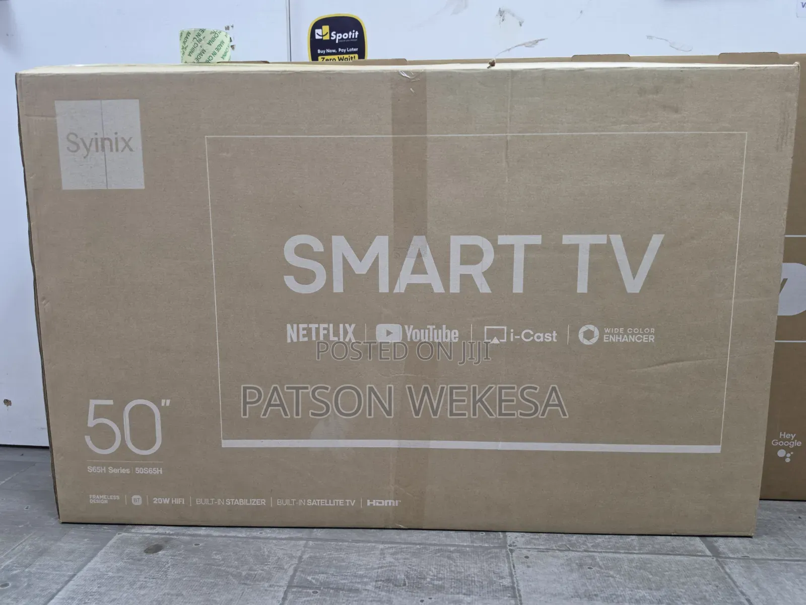 Syinix 50 Inch Smart TV 50S65H Frameless TV