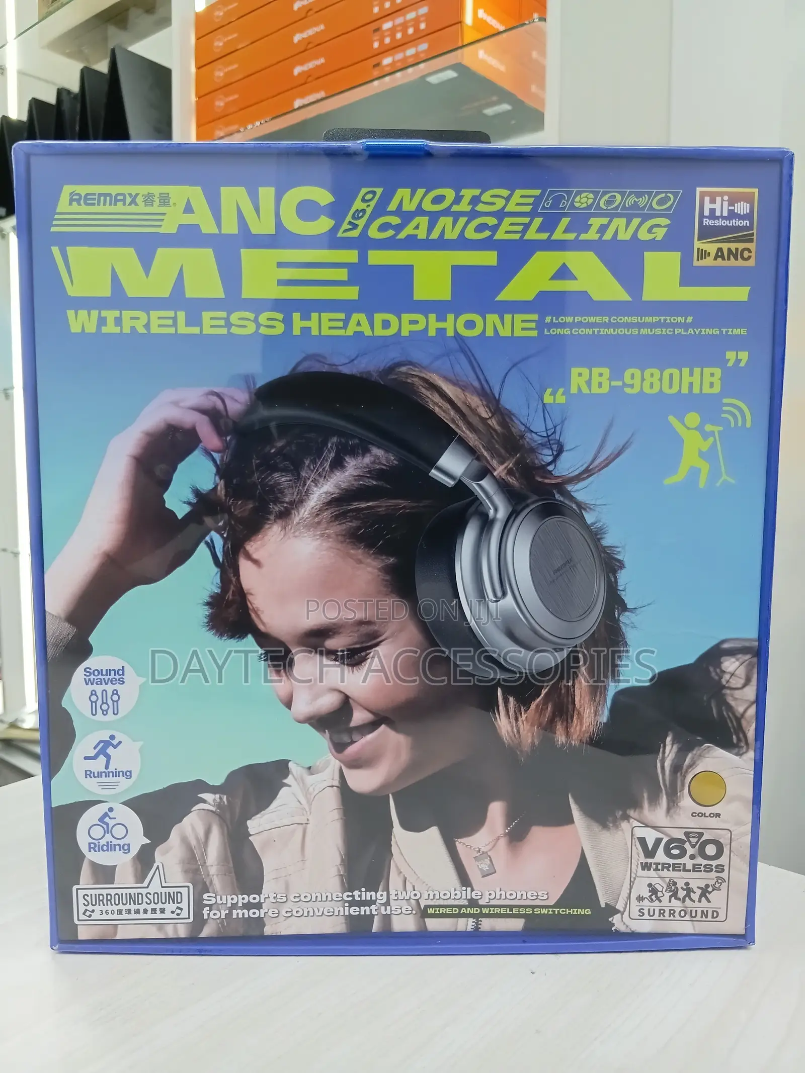 Remax RB-980HB ANC Noise Reduction Metal Wireless Bluetooth Headphones