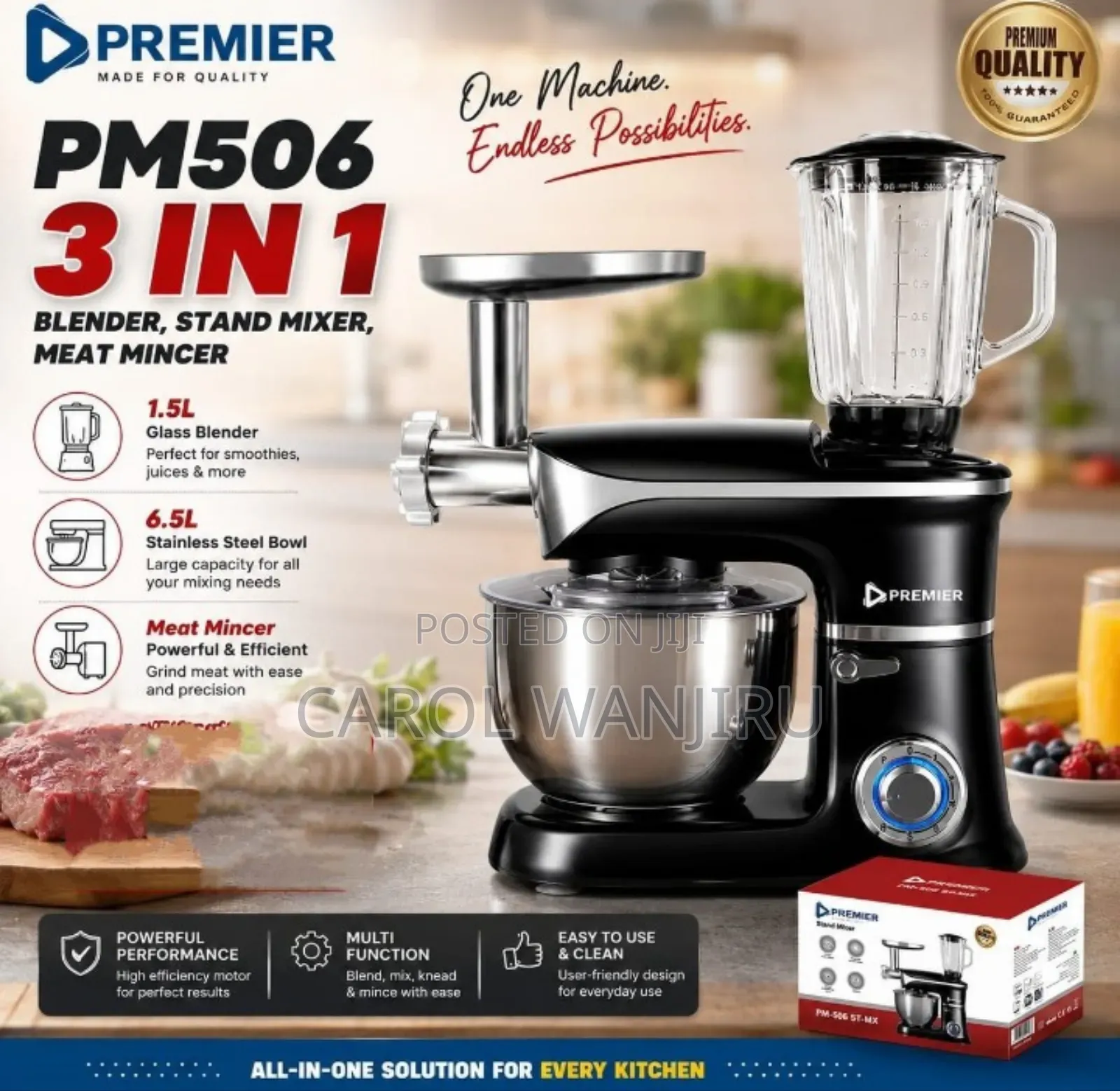 Premier 3 in 1 Blender ,Mixer and Meat Mincer Machine