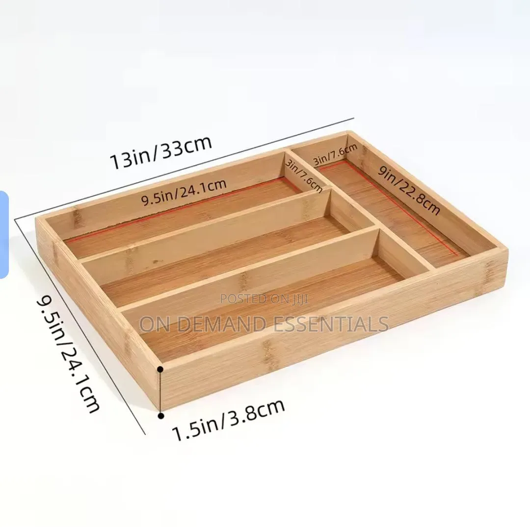 Bamboo Kitchen Drawer Cutlery Organizer