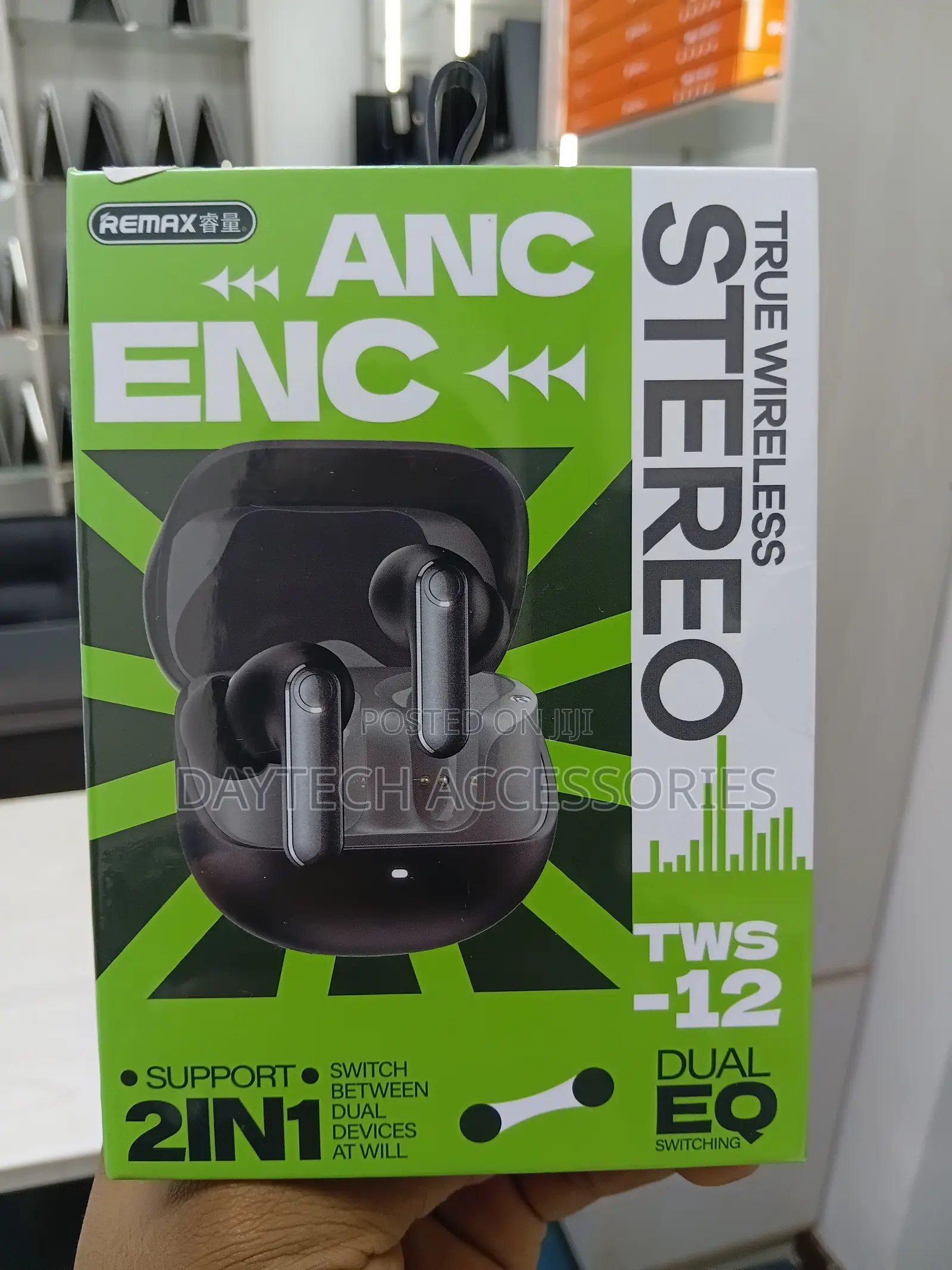 The Remax TWS-12 True Wireless Stereo Earbuds.