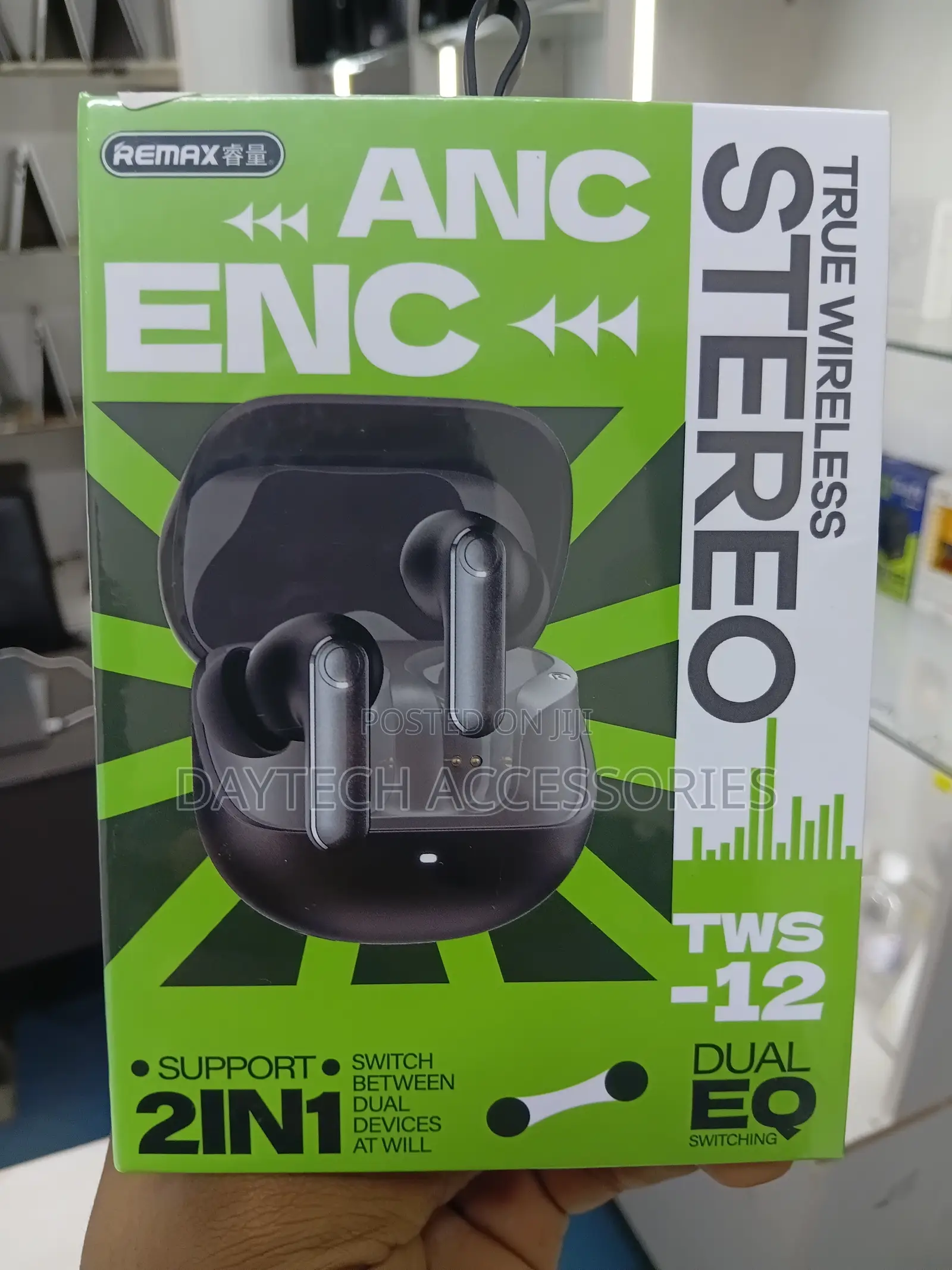 REMAX TWS-12 Wireless Earbuds ANC ENC - Black