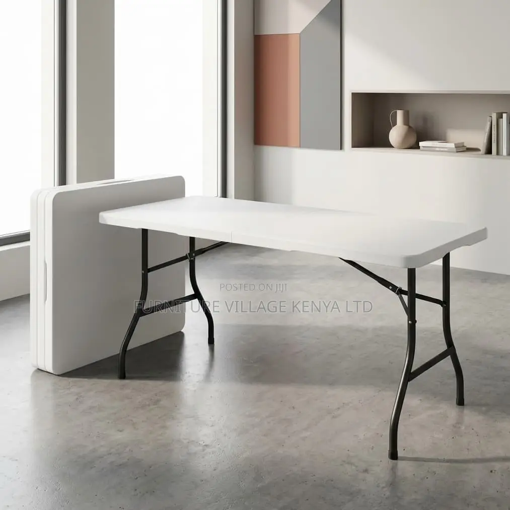 Foldable Table; 1.8 M Plastic-Metal Frame Outdoor Foldable Table