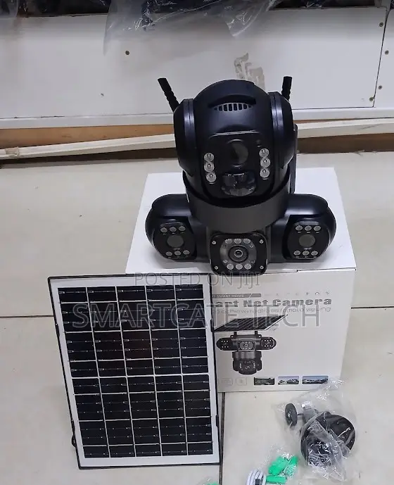 Triple Lens V380 Pro WiFi Solar CameraSmart PTZ CCTV With Night Vision