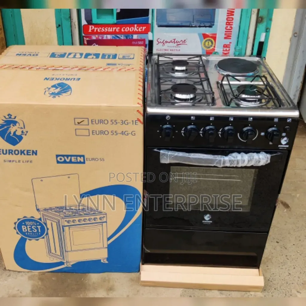Euroken Standing Cooker 3G+1E With Electric Oven 50x55cm Cooker