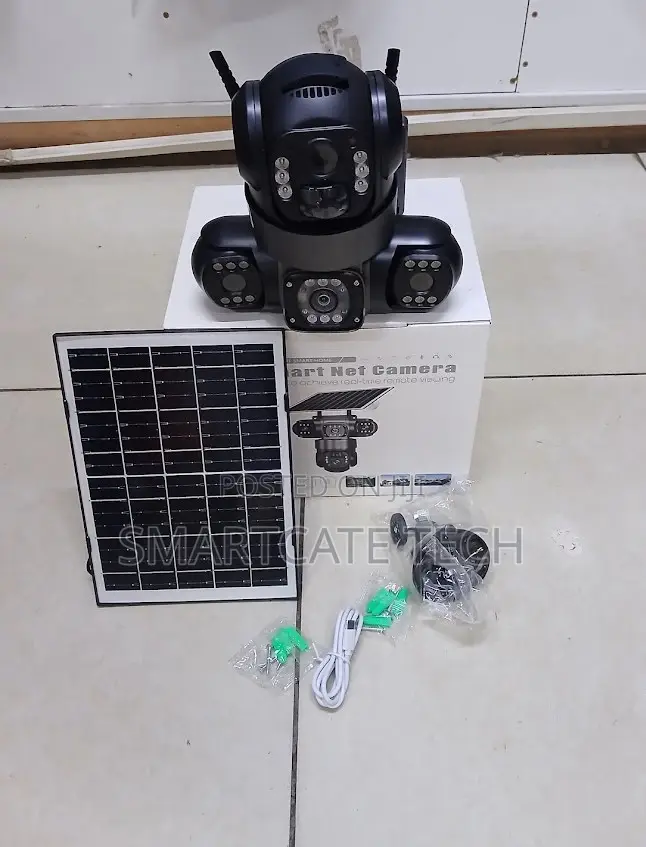 Smart V380 Triple Camera – Solar Powered PTZ CCTV Security System