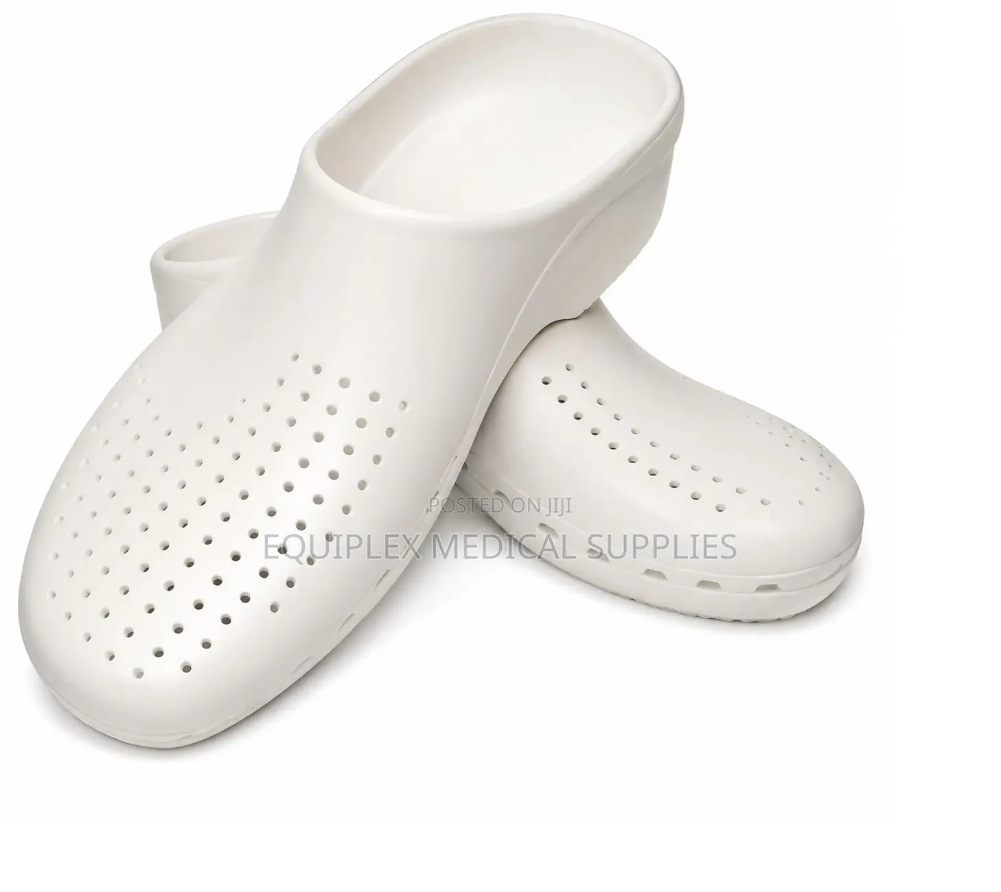 A Pair of White Autoclavable Hospital Theater Clogs