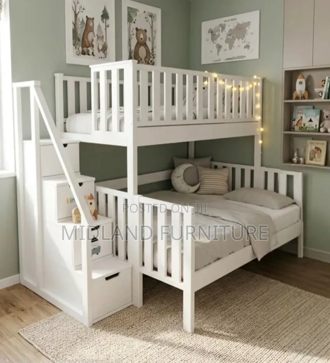 White Kids Bunk Bed With Storage Available on Order