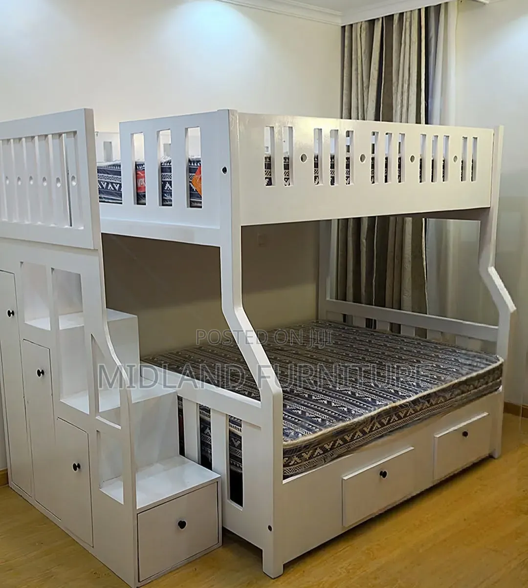 White Kids Bunk Bed With Storage Available on Order