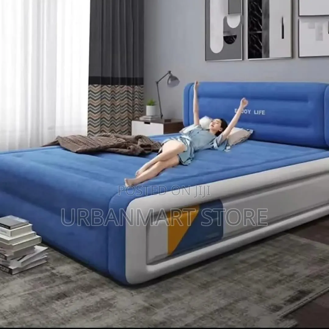 5x6 Inflatable Air Bed 203x152x36cm With Headrest