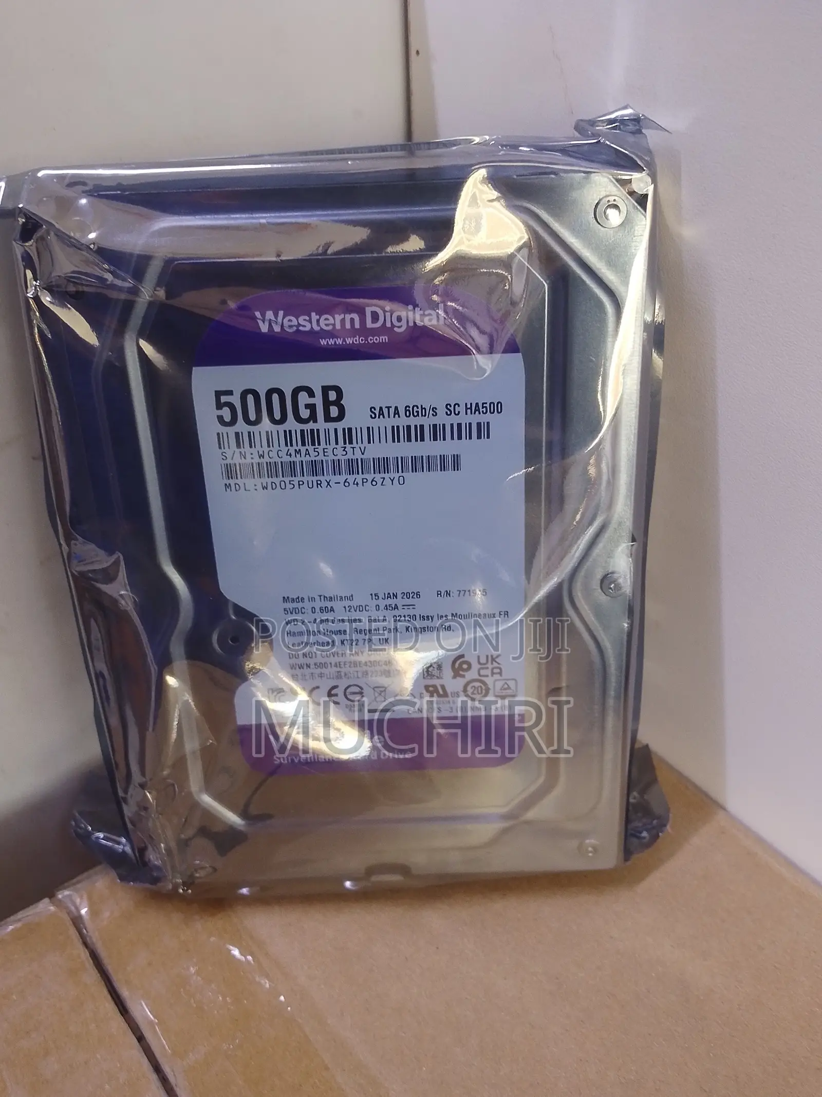 500GB WD Security Surveillance Hard Disk Drive