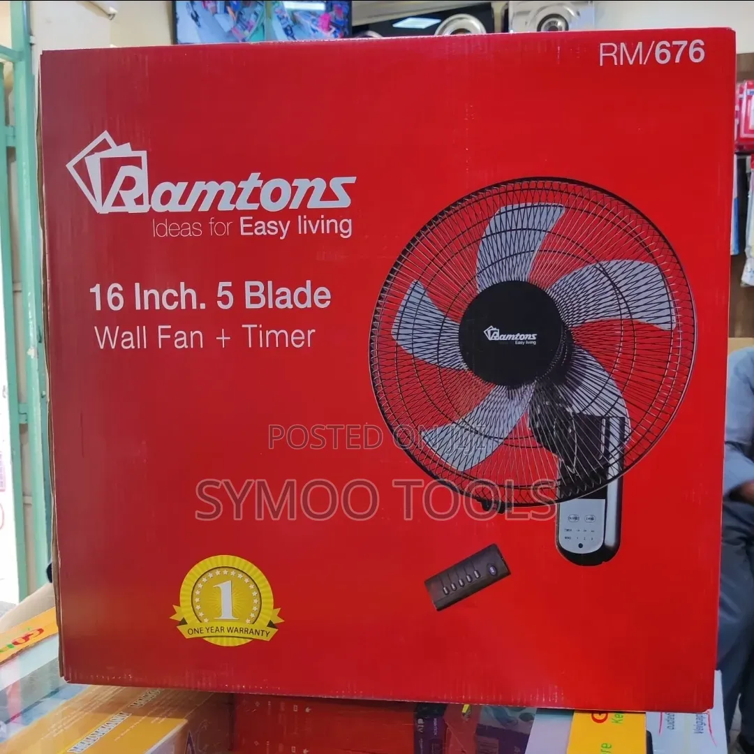 Ramtons 16" Black Wall Fan