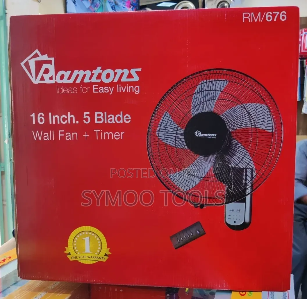 Ramtons 16" Black Wall Fan