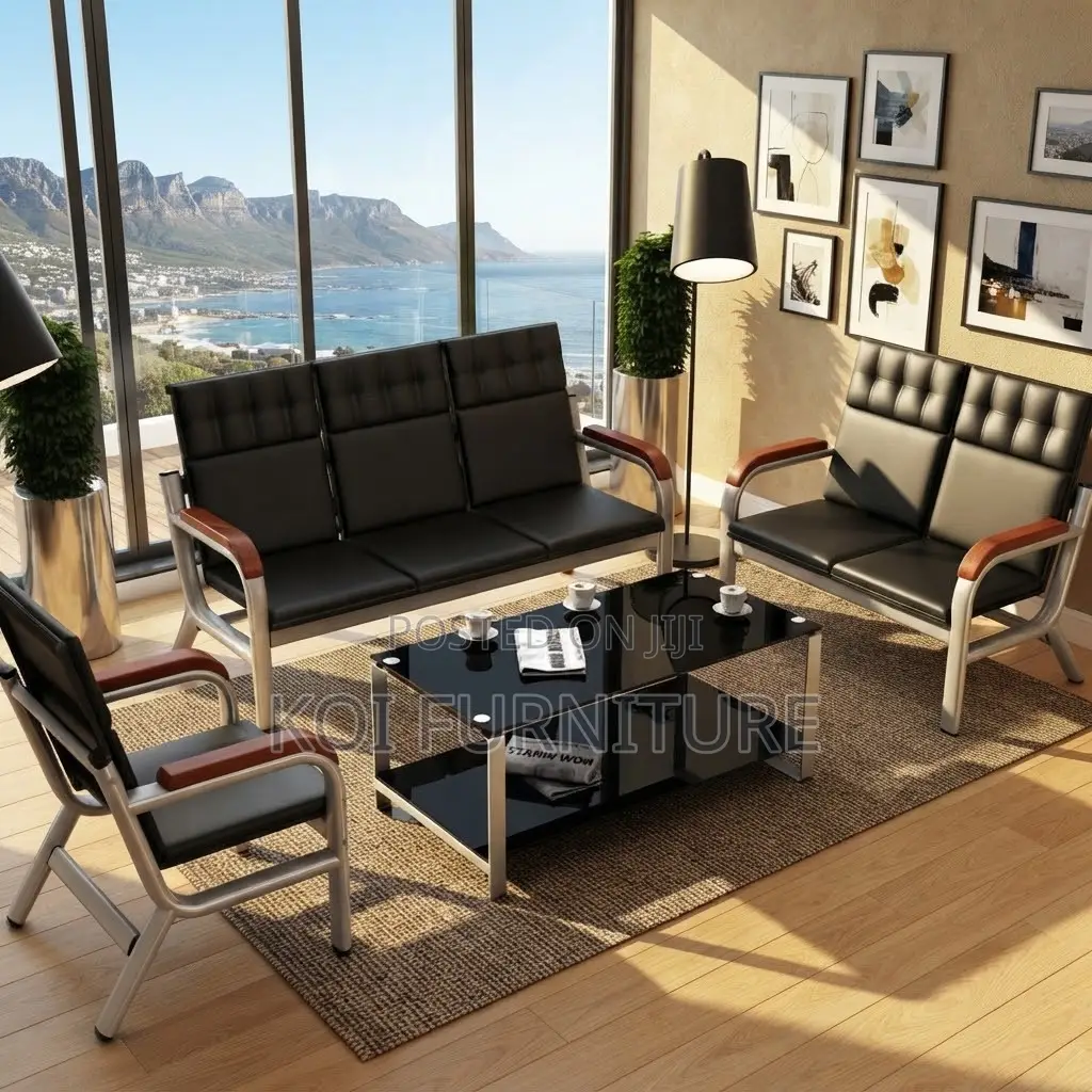 Office Sofa; Five Seaters Executive Leather Sofa Set Bench
