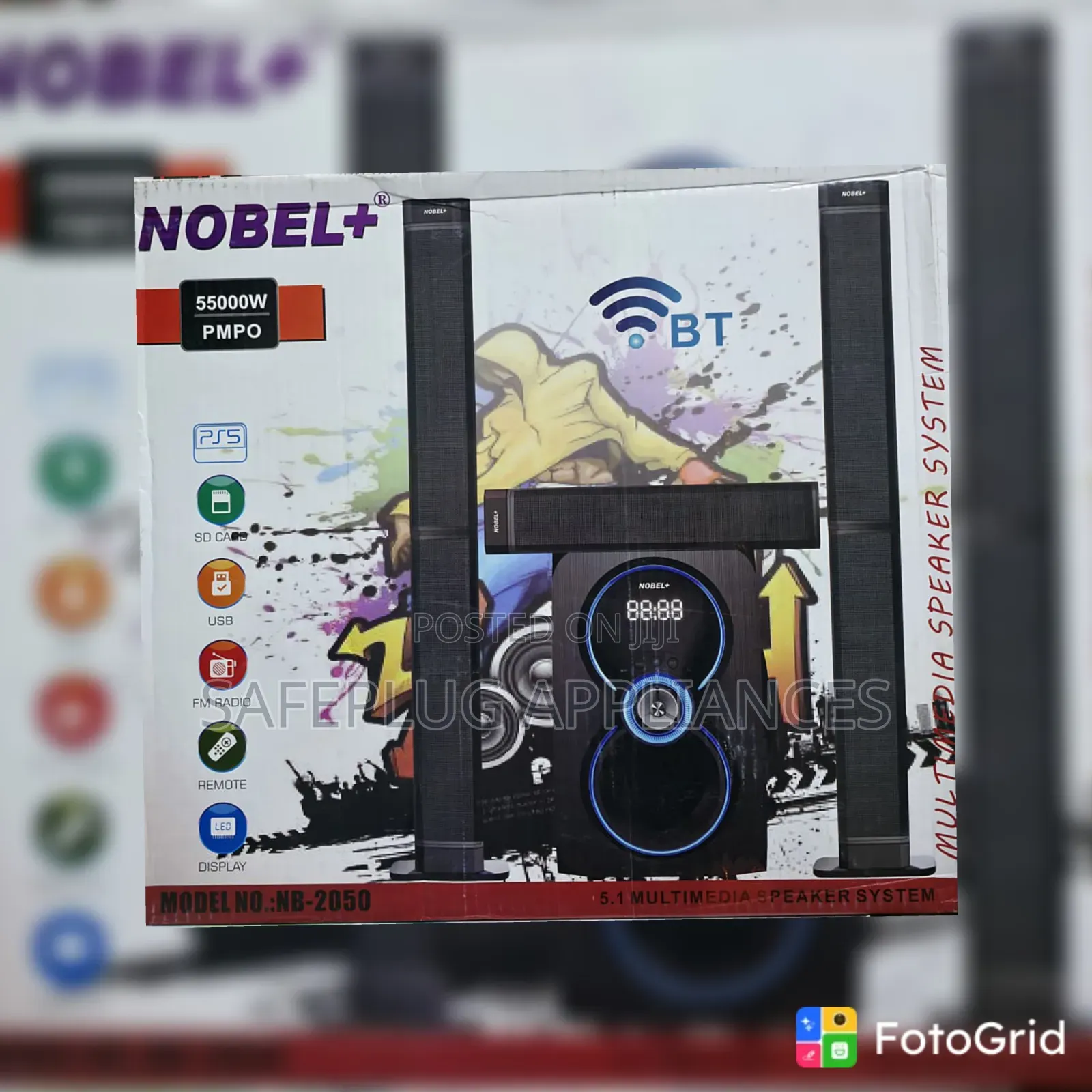 Nobel+ NB-2050 3.1CH Multimedia Sound System – Subwoofer for Home