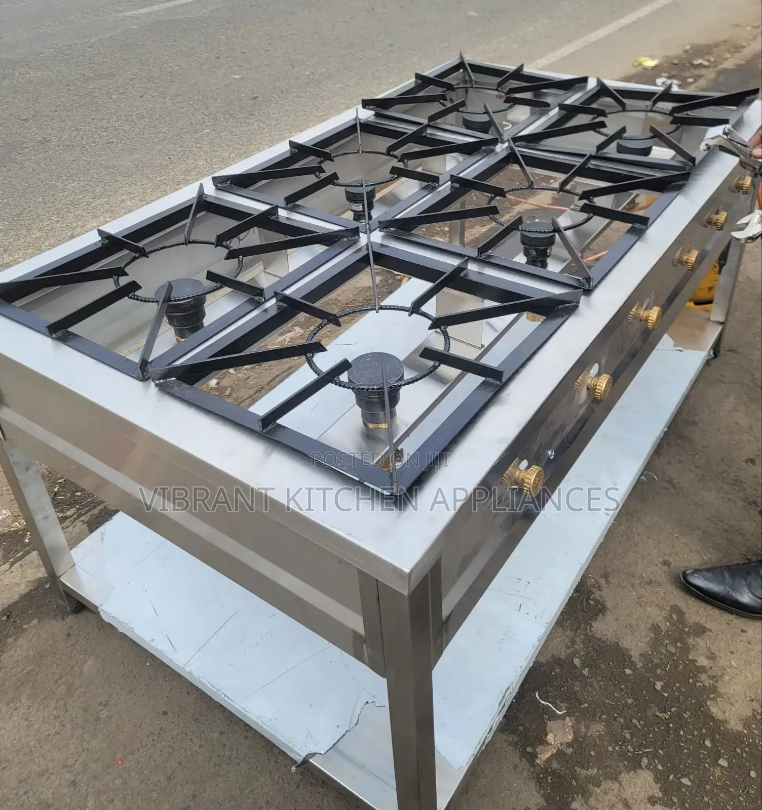 Six Burner High-Pressure Stainless Steel Commercial Cooker