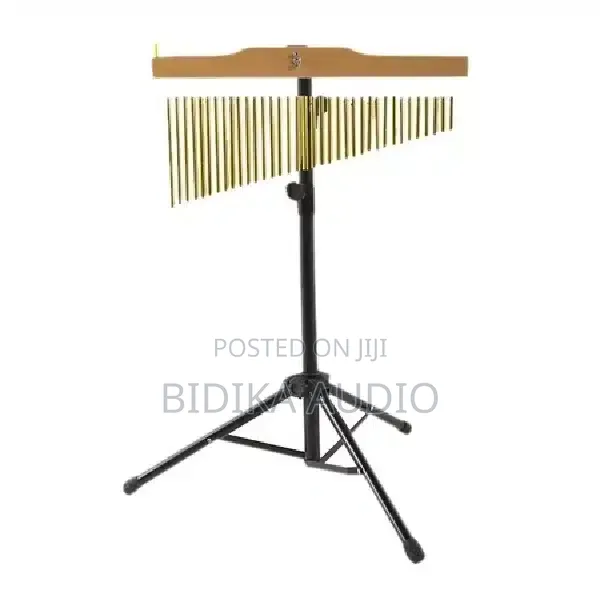 Hanging Bar Chimes 36 Brass Chimes on Wooden Frame With Stand