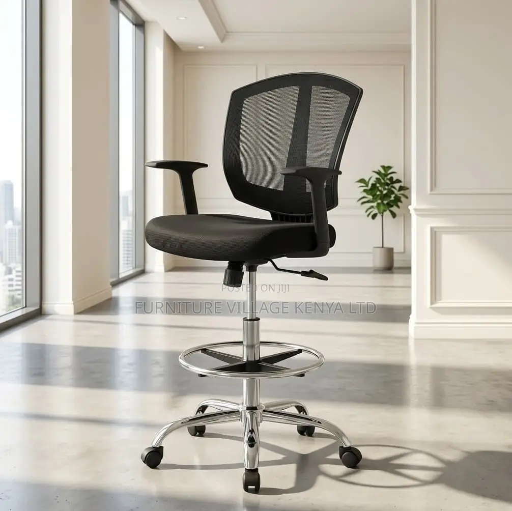 Counter Chair; Ergonomic High Swivel Office Cashier Chair