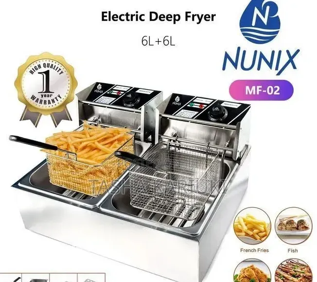 Nunix Electric Deep Fryer 6ltr + 6ltr Capacity