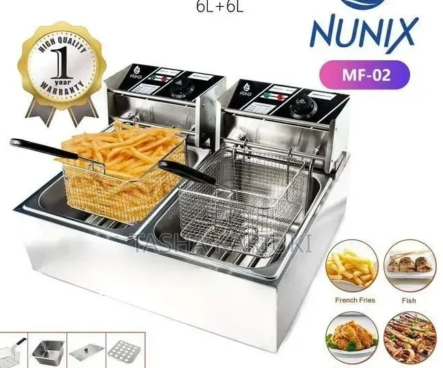 Nunix Electric Deep Fryer 6ltr + 6ltr Capacity