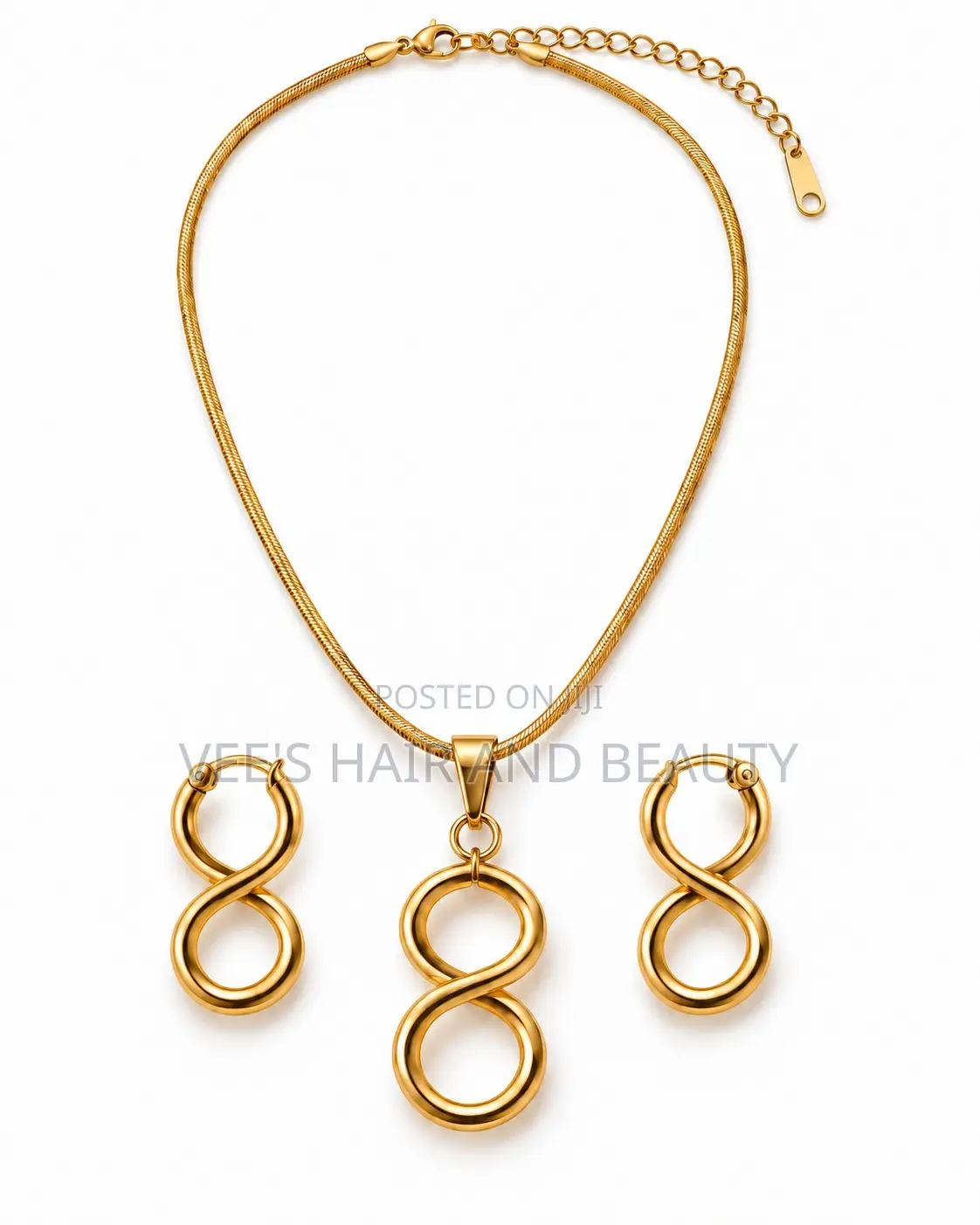 Infinity Earring and Necklace Set I Everyday Women's Jewelry I Gift