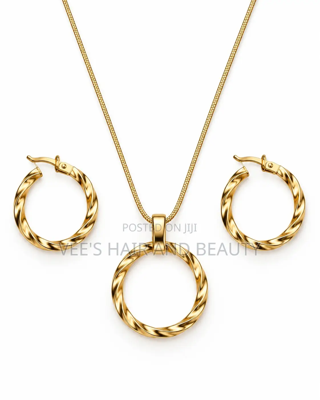 Twisted Circle Earring and Necklace Set I Women's Jewelry I Gift