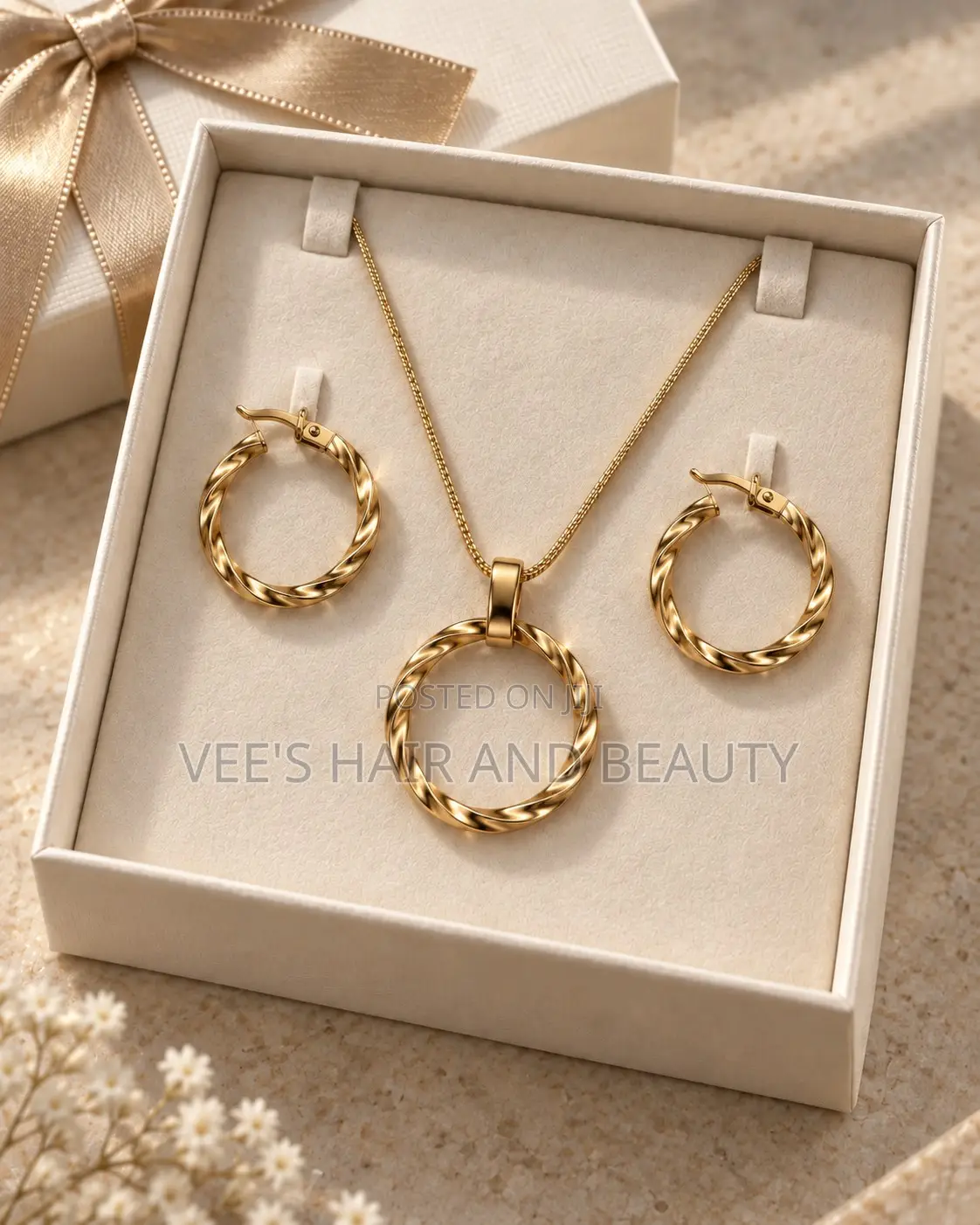 Twisted Circle Earring and Necklace Set I Women's Jewelry I Gift