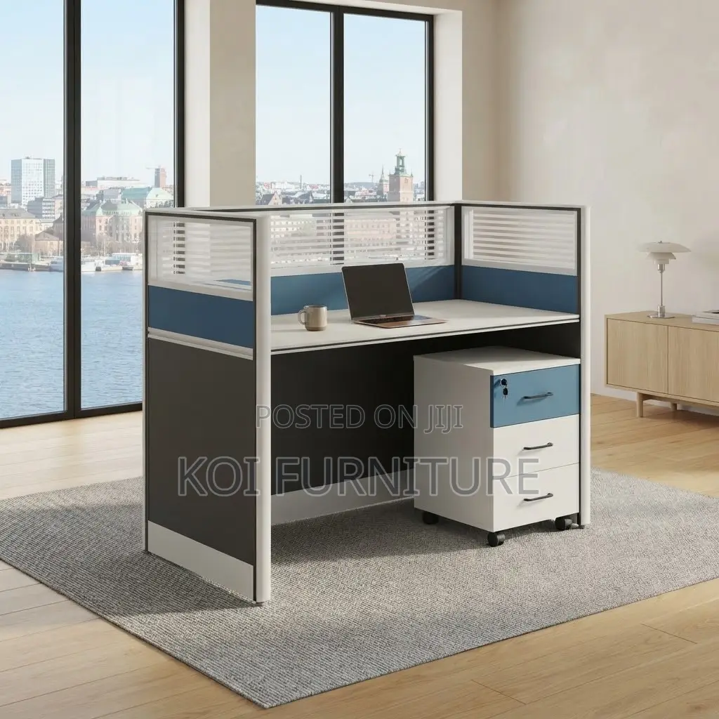Office Workstation; Cybers Office Modern Blue-Brown Workstation