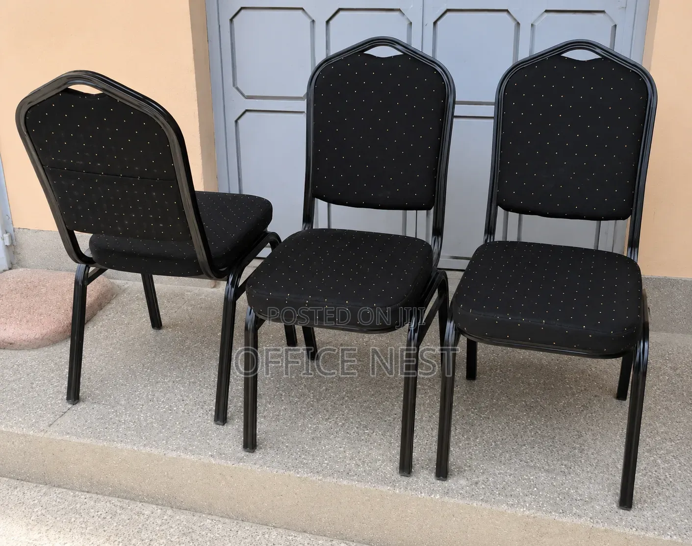 Black Padded Fabric Conference Event Chairs