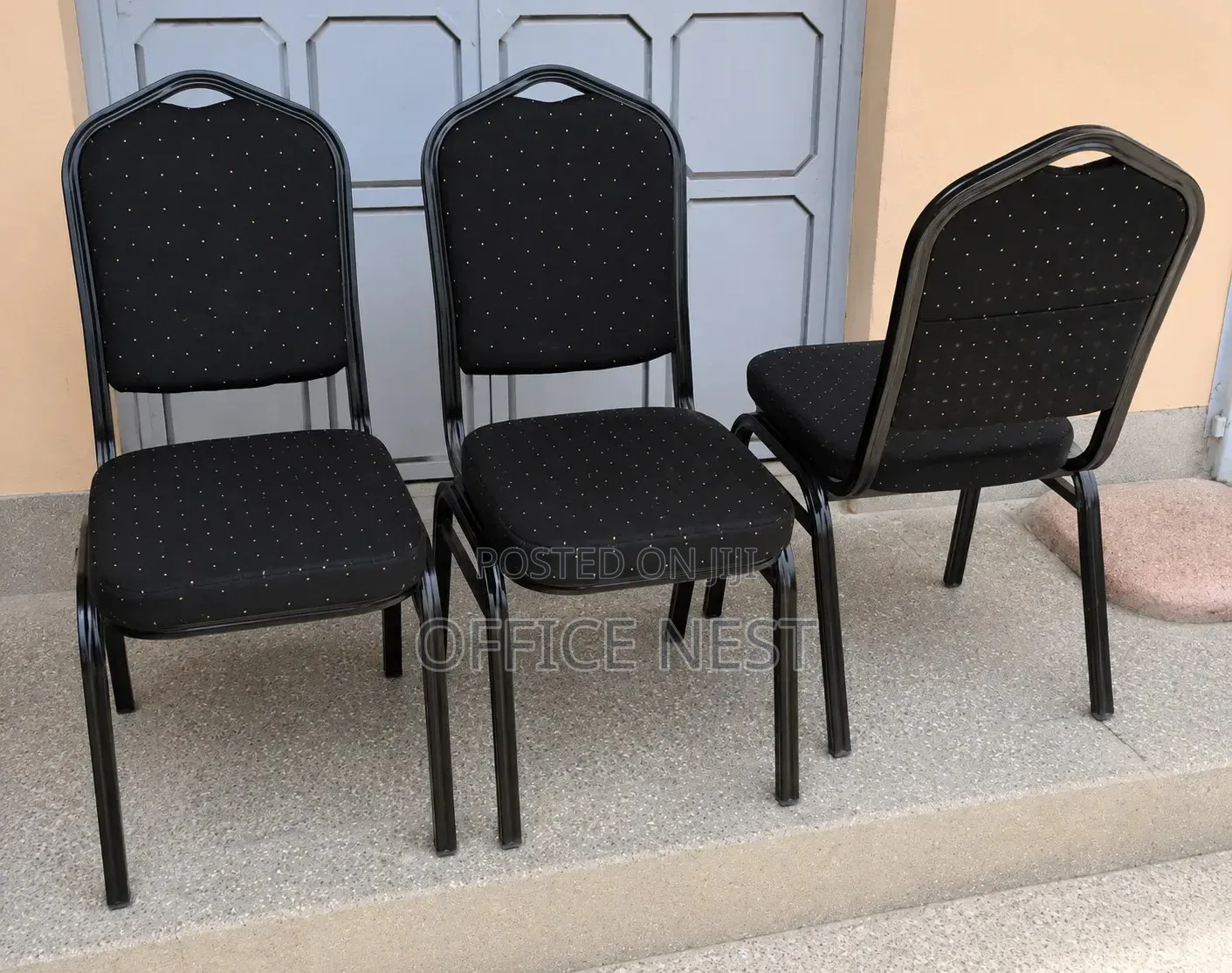 Black Padded Fabric Conference Event Chairs