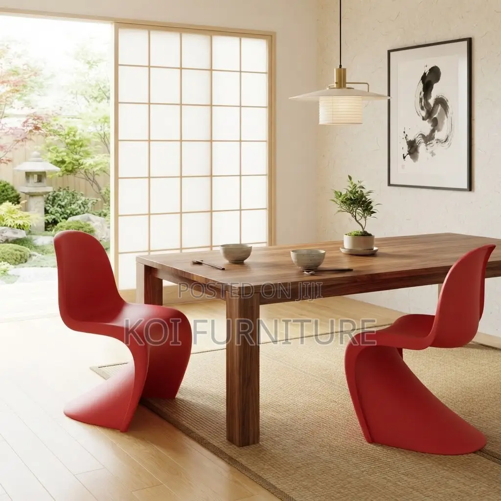 Home Chairs; Armless Red Plastic Ergonomic Pantone Chairs