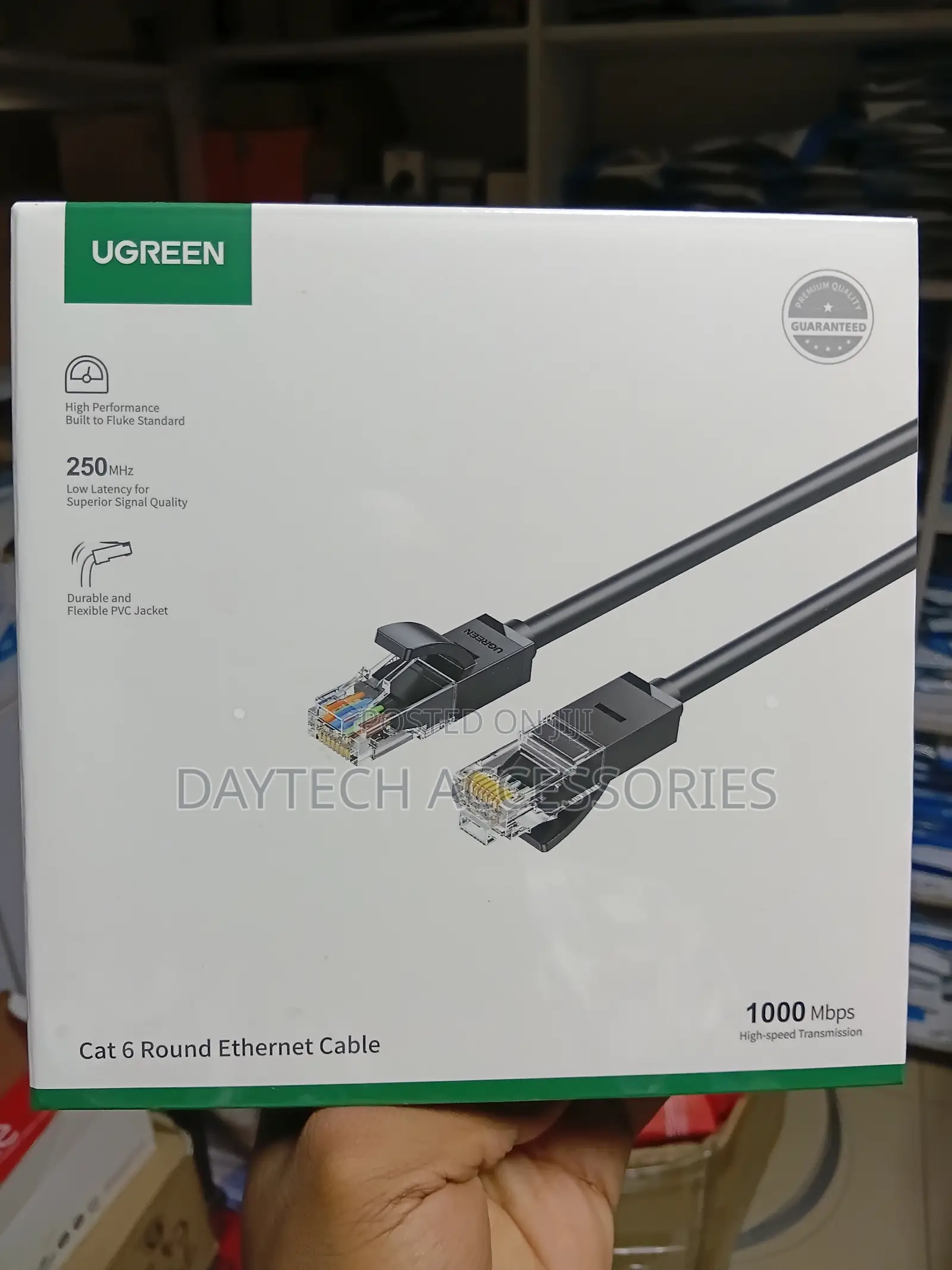 UGREEN Cat6 UTP Round Ethernet Cable 1M (Black)