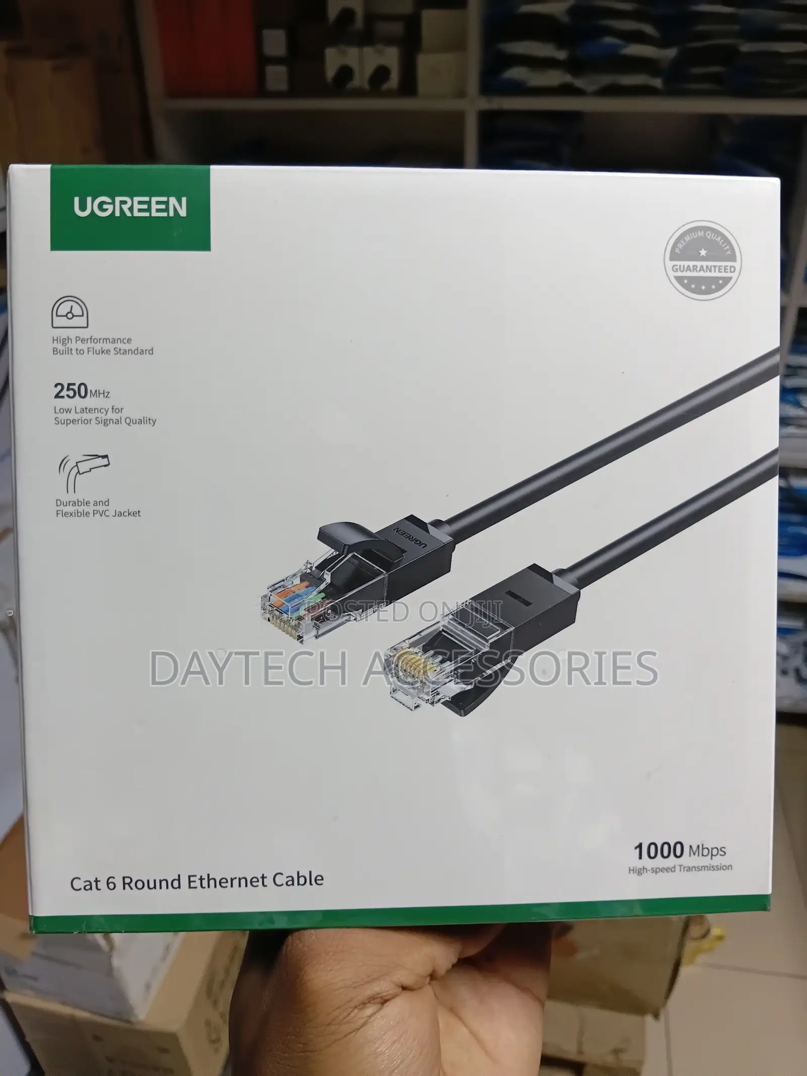UGREEN Cat6 UTP Round Ethernet Cable 1M (Black)