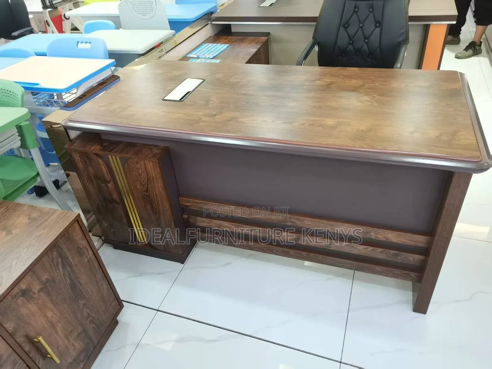 Dark Brown Wooden Office Desk