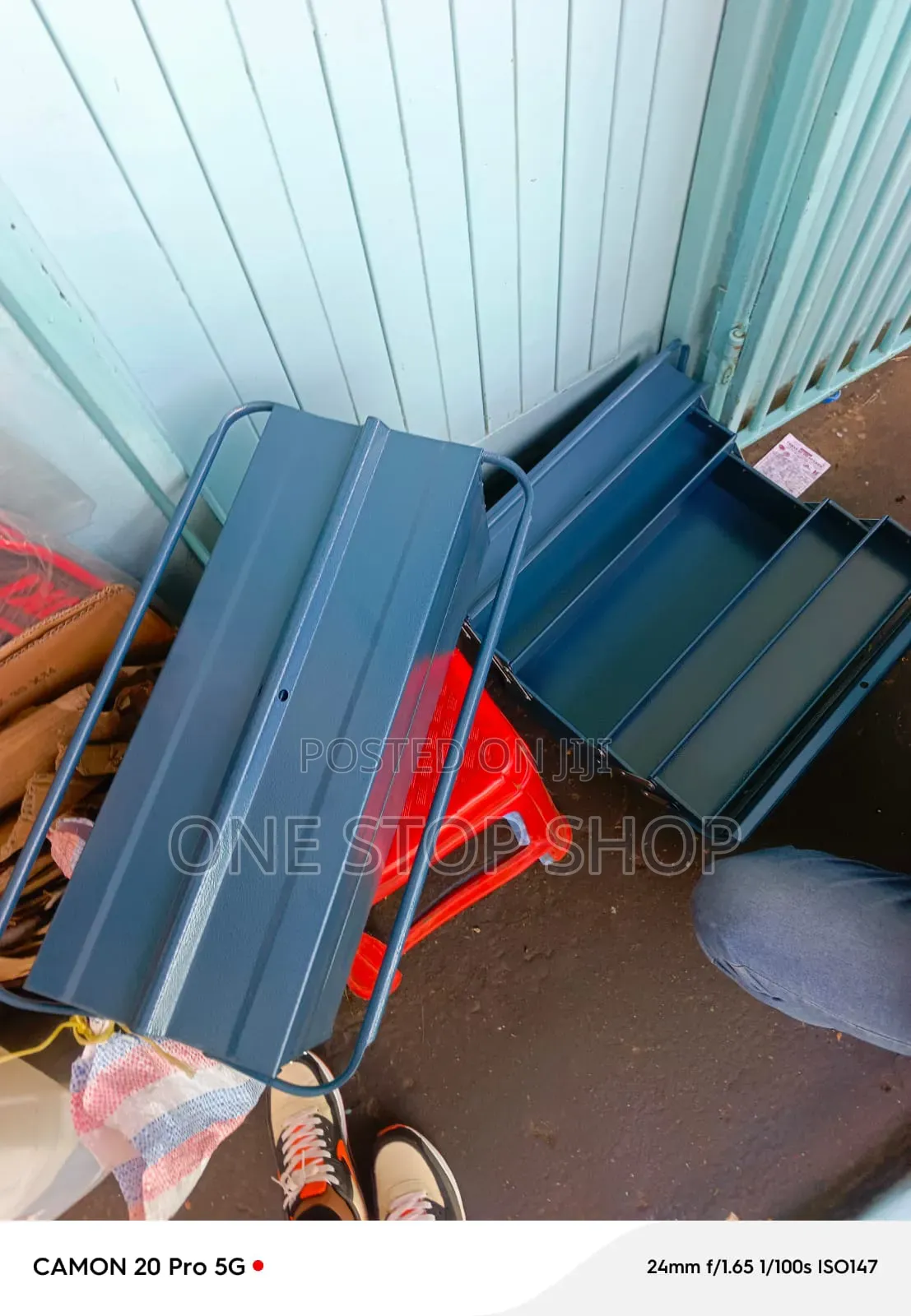 Painted Blue Sheet Metal /Steel Empty 5tray Tool Box