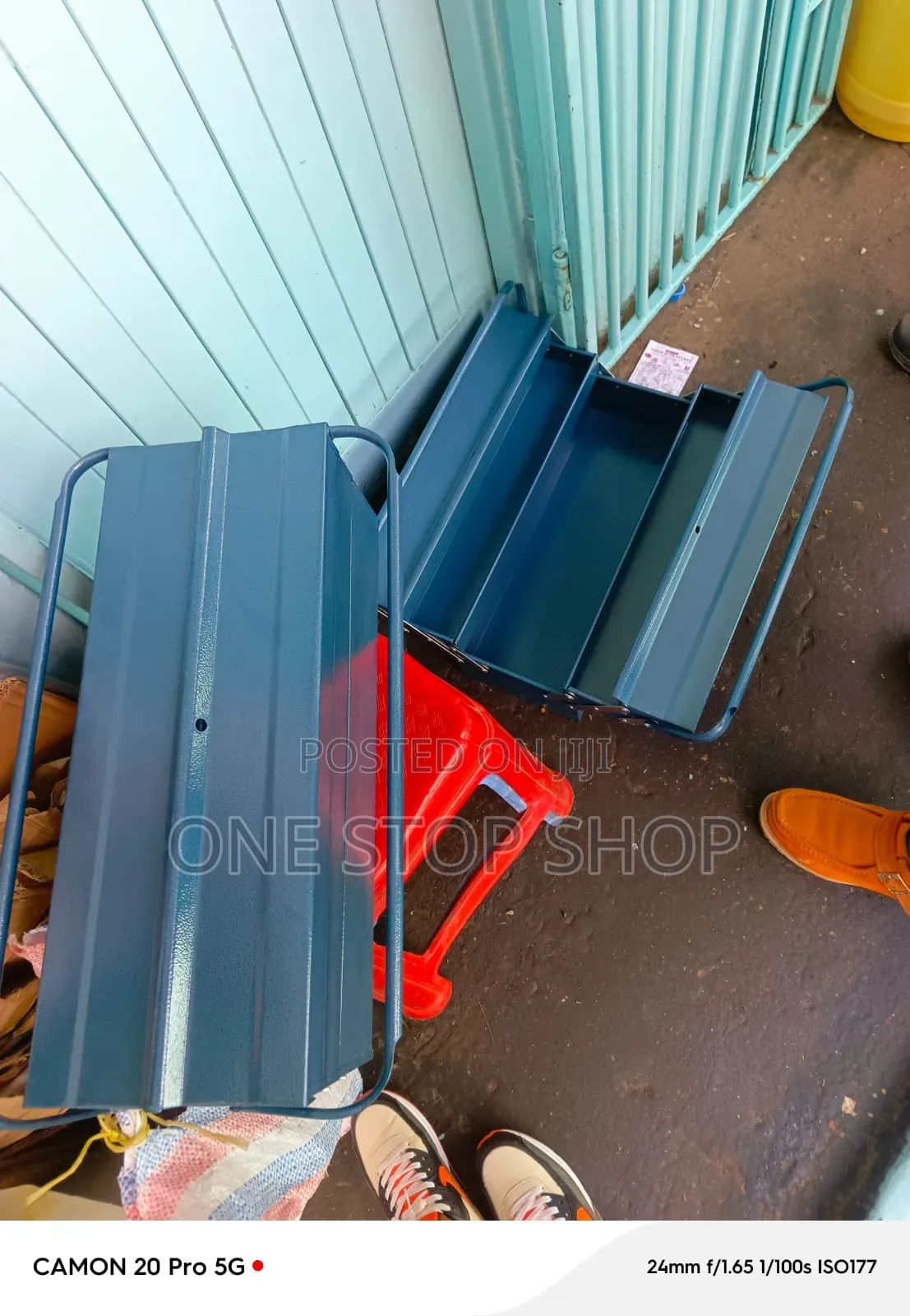 Empty Metallic Tool Box Organizer With 5 Compartment