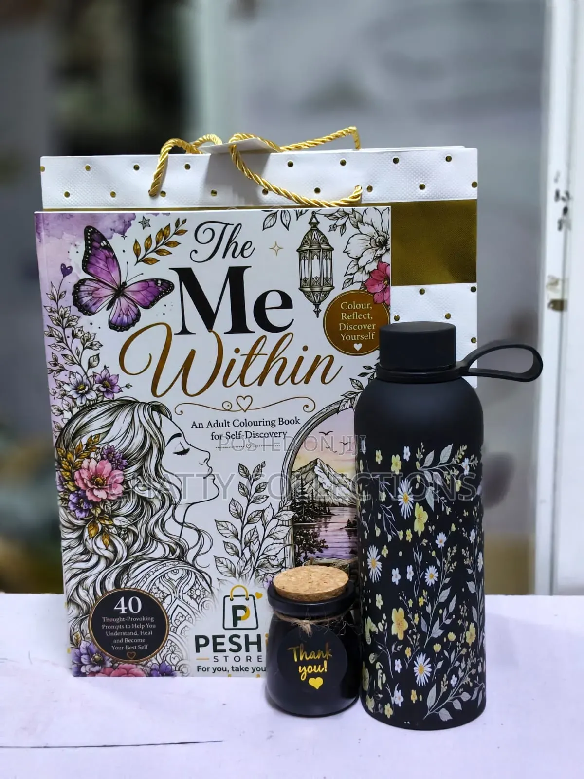 Adult Coloring Books With Flask and Scented Candle