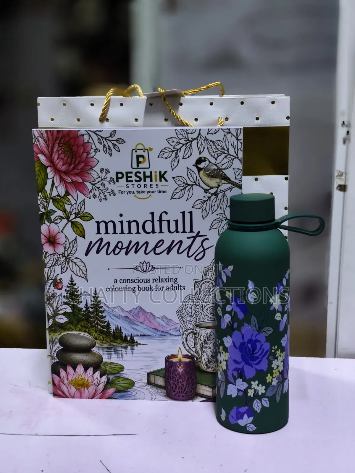Adult Coloring Books With Flask and Scented Candle