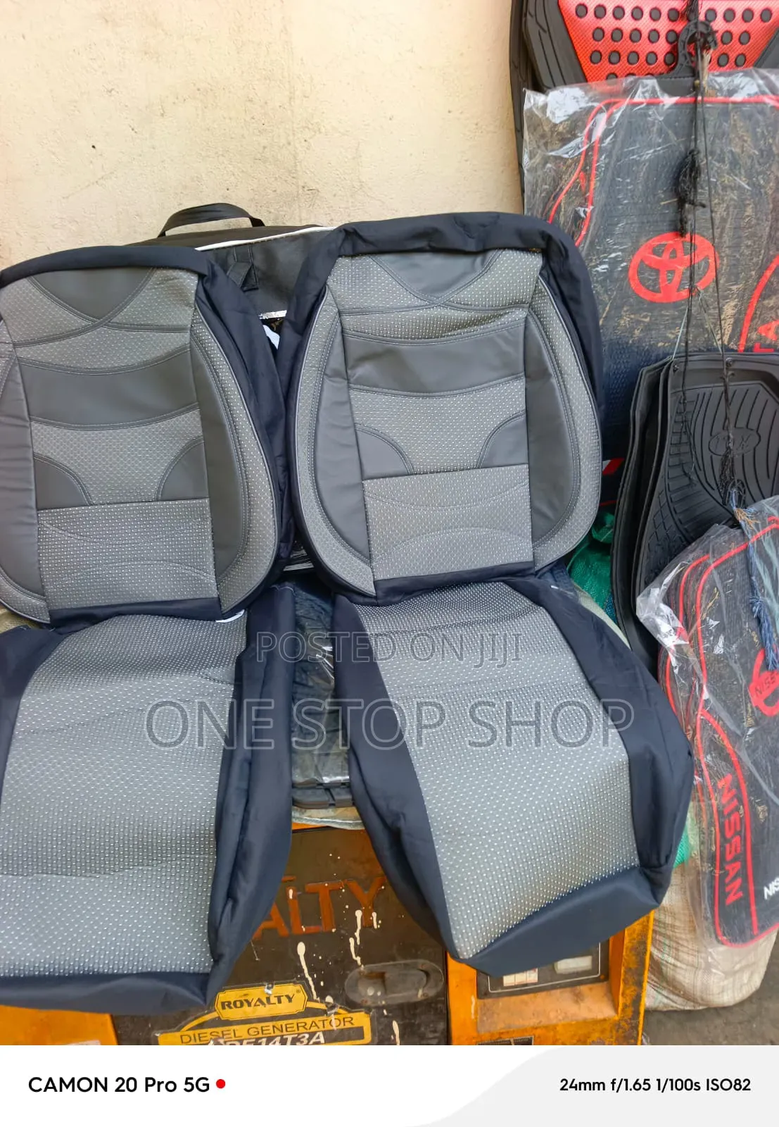 5 Seater Full Set Seat Covers With Air Flow Mesh Pattern Cushions
