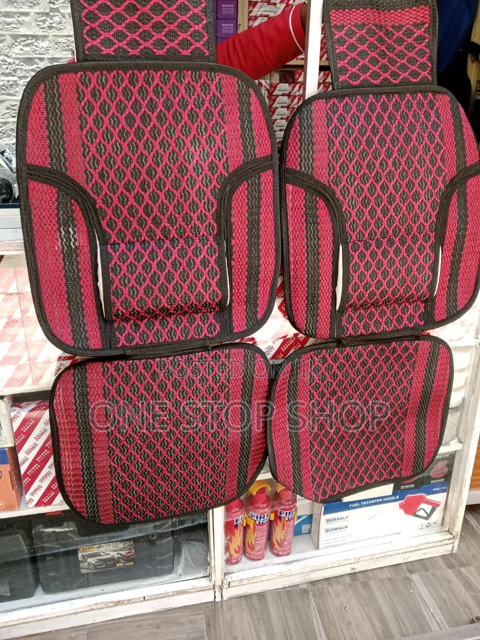 2pc Front Seats Crocheted Seat Cushion With Headrest Attachment