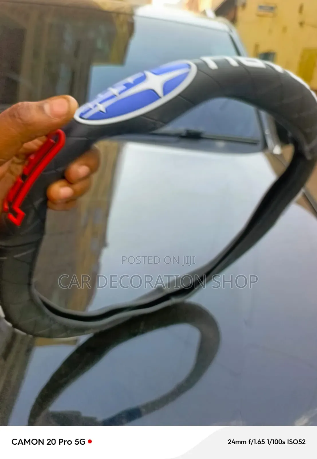 Sporty Subaru Steering Wheel Cover Stitched Faux Leather
