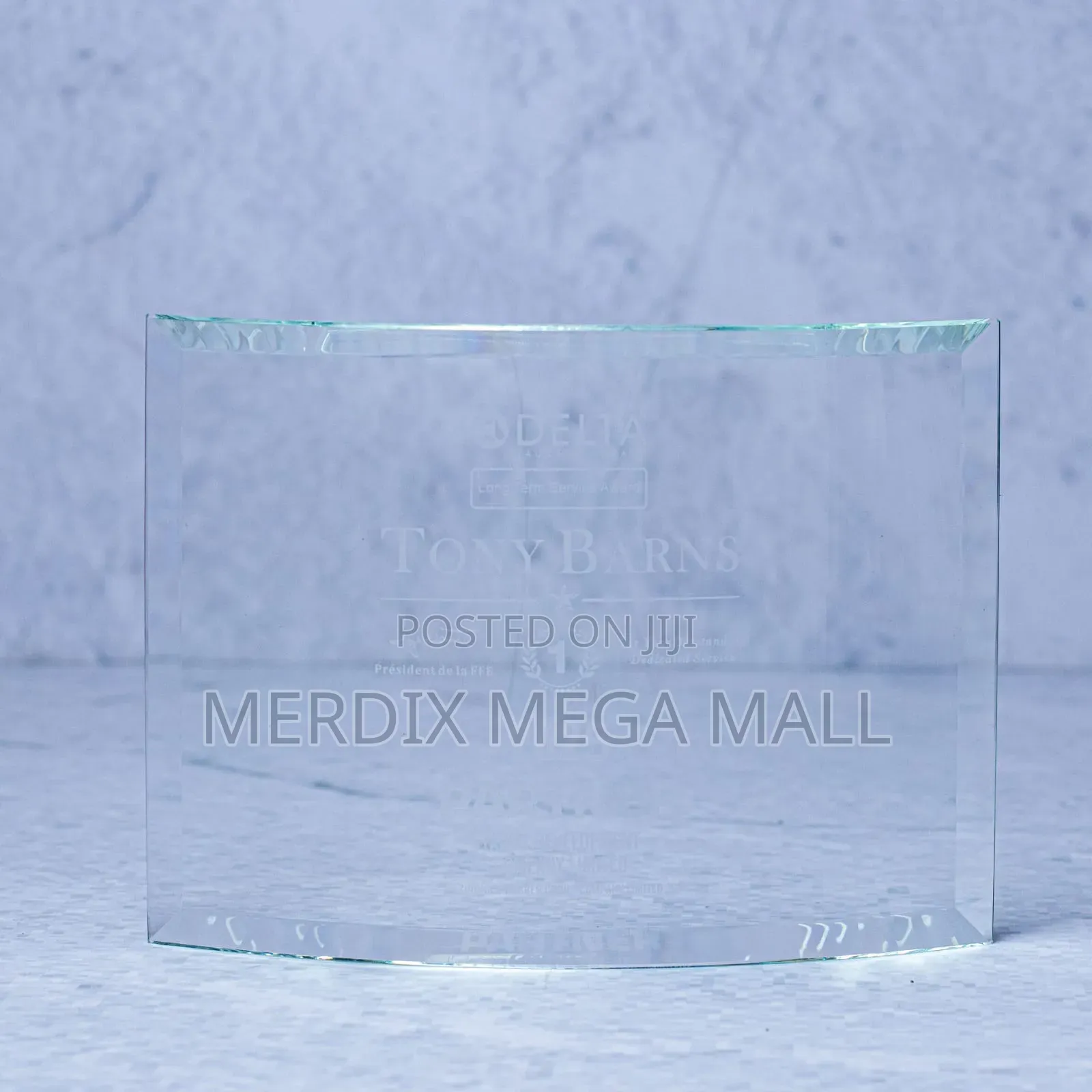 T24-R002A,Crystal Curved Glass Award Plaque