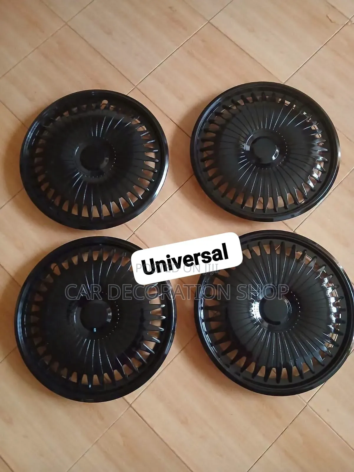 4pcs Glossy Sporty Wheel Hubcaps With Multi Spoke Turbine Design