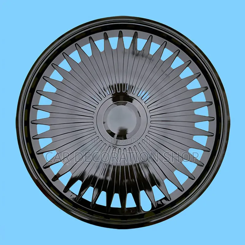 4pcs Glossy Sporty Wheel Hubcaps With Multi Spoke Turbine Design