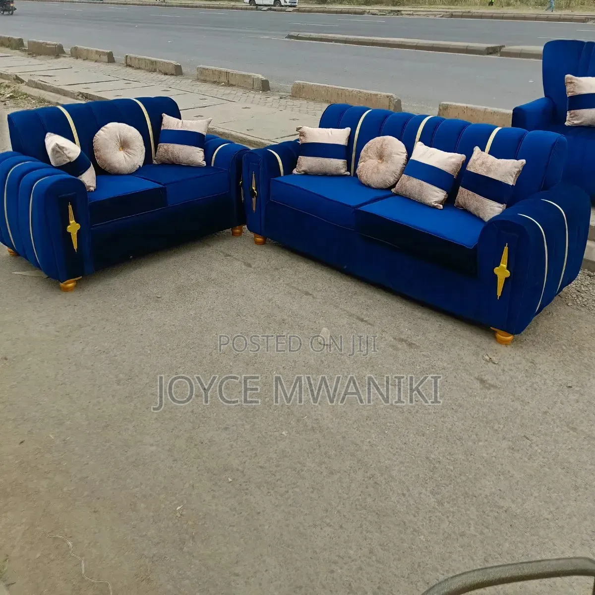 Luxury 5 Seater Sofa in Deep Royal Blue 