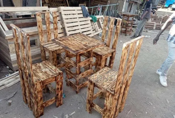 Wooden Dining Chairs and Rustic Wooden Dining Table
